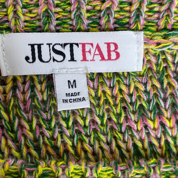 JustFab Women’s Hi Lo Cropped Dolman Sweater M Multicolored Casual Spring Summer - Picture 8 of 13